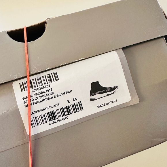 BALENCIAGA Speed Light Knit Sneakers Black White - Picture 3 of 13